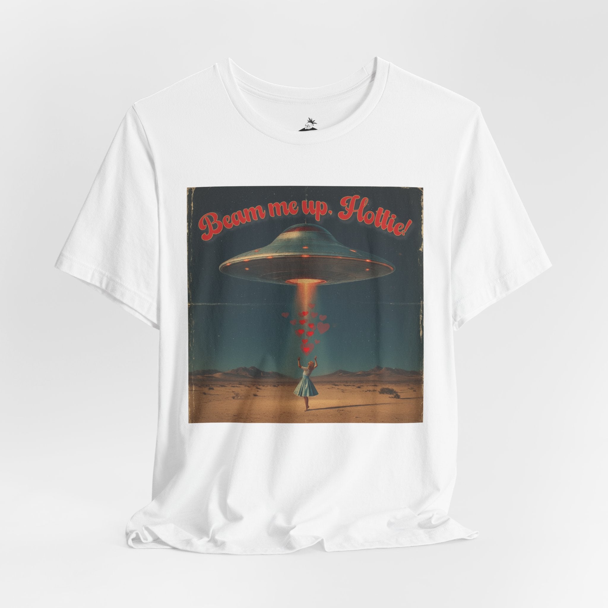 Beam Me Up, Hottie Valentine Tshirt | Star Trek pun for fun Valentine's gift | Sci-fi star crossed lovers top | Abducted by Love Shirt
