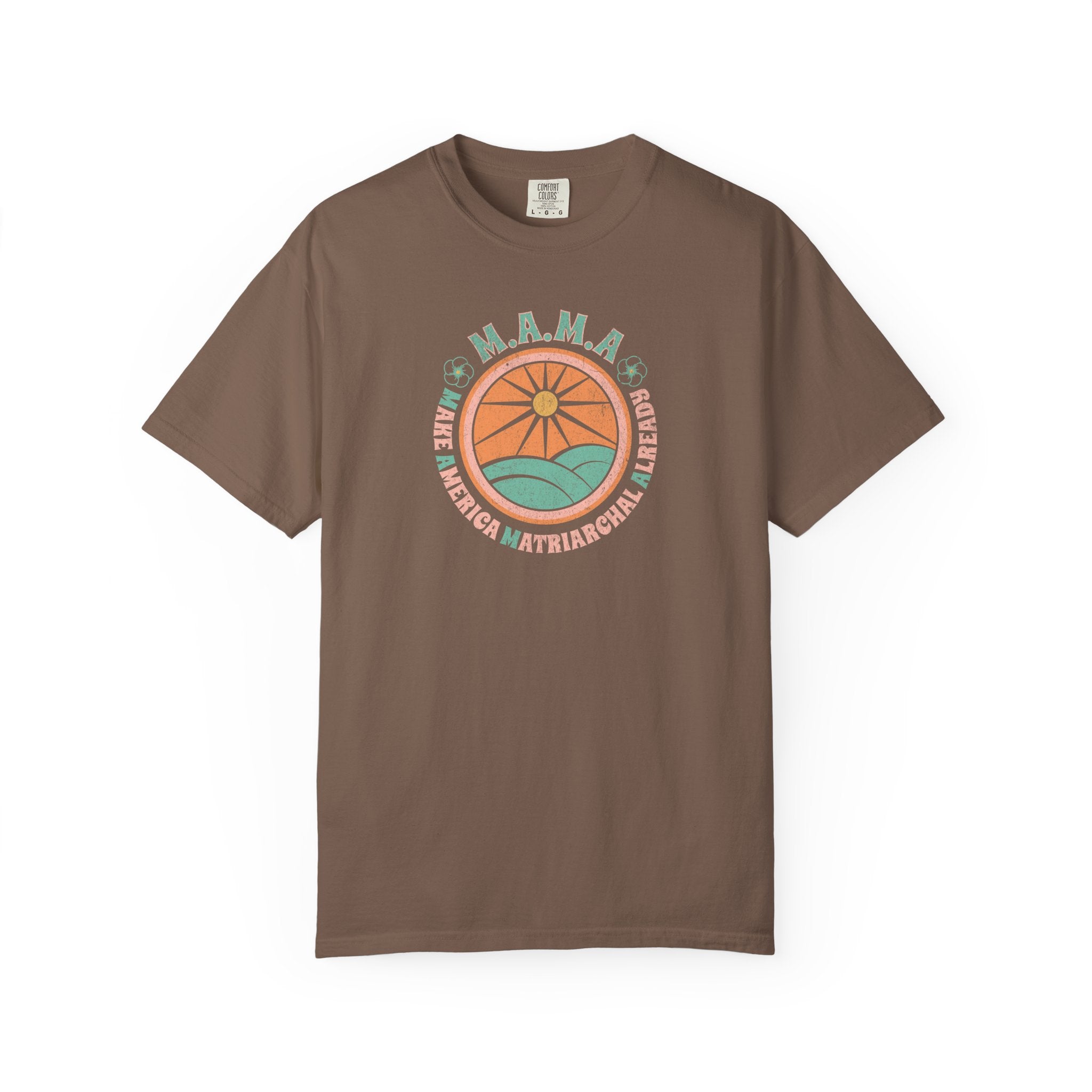 M.A.M.A 'Make America Matriarchal Already' T-Shirt — Retro Sun & Waves Feminist Tee