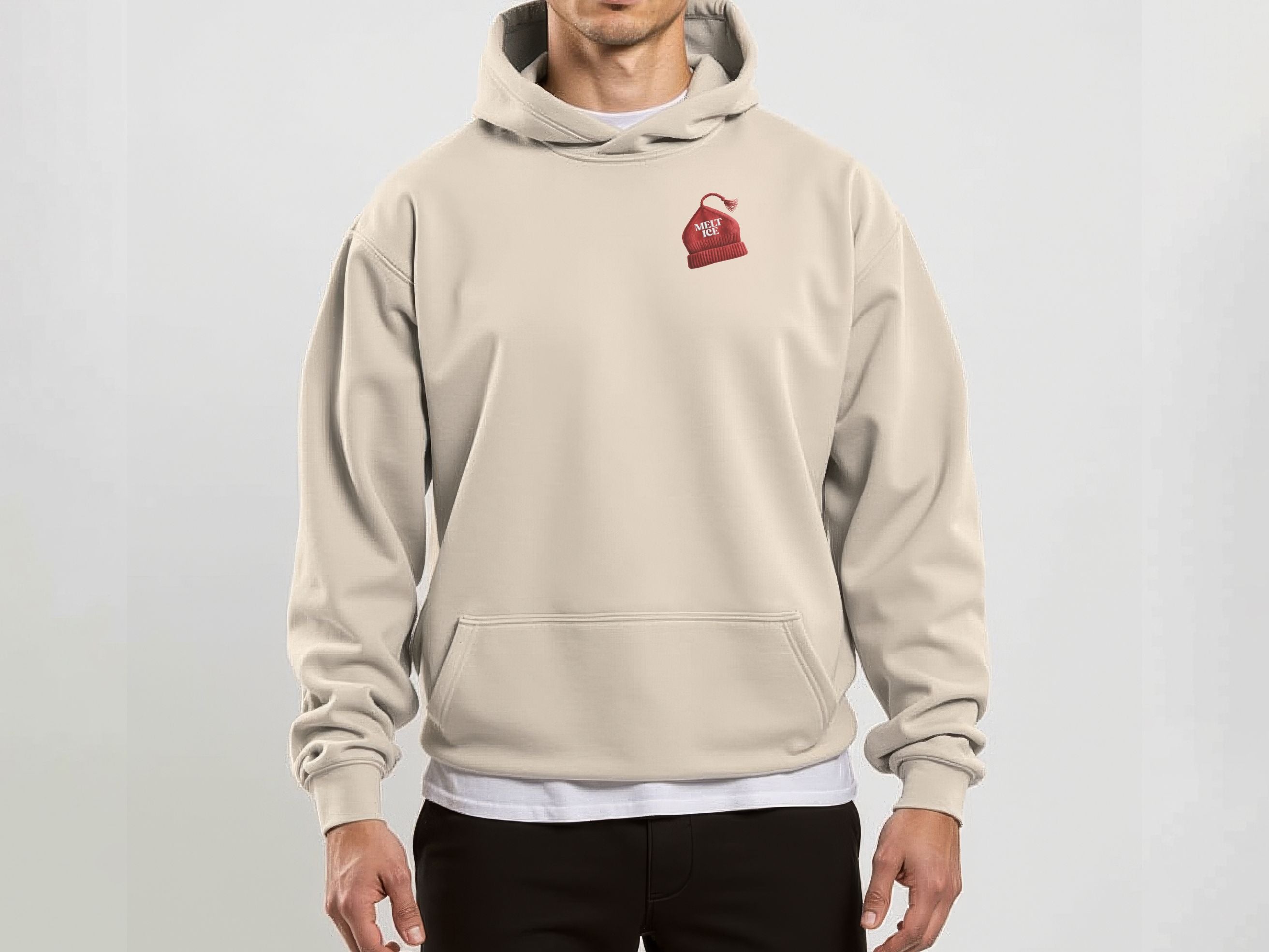 Melt Ice Red Beanie Hoodie | Resistance Sweatshirt