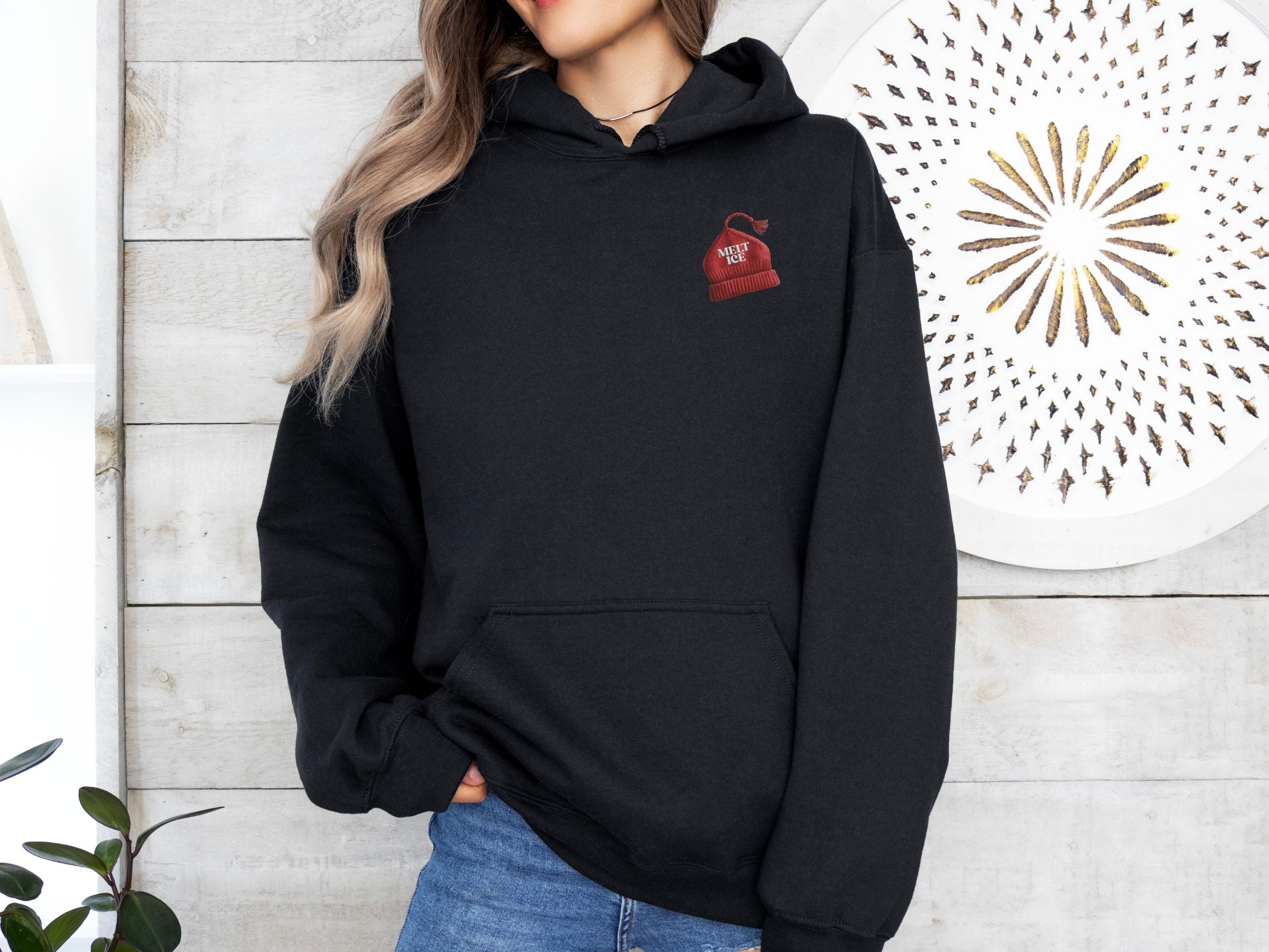 Melt Ice Red Beanie Hoodie | Resistance Sweatshirt