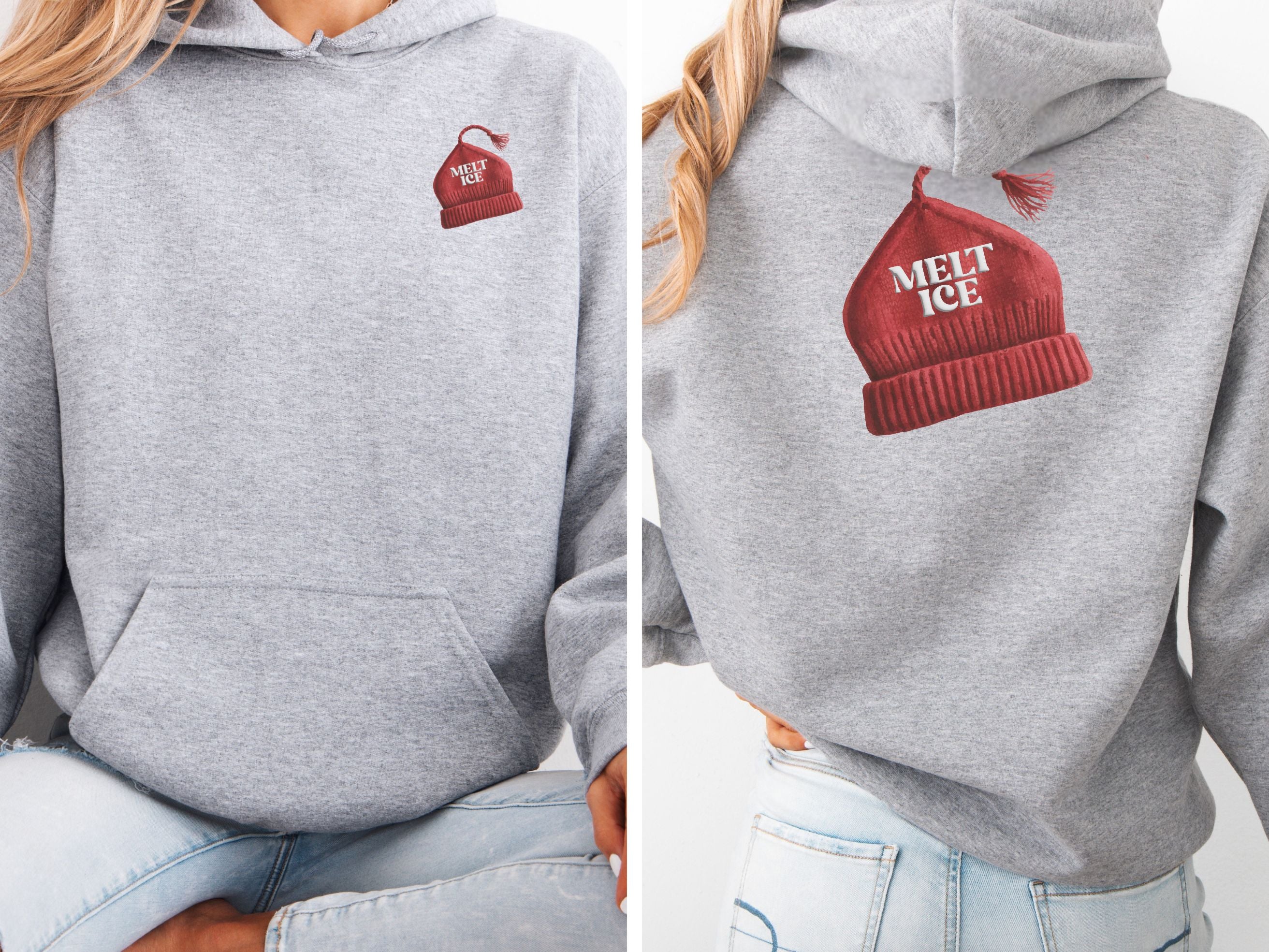 Melt Ice Red Beanie Hoodie | Resistance Sweatshirt