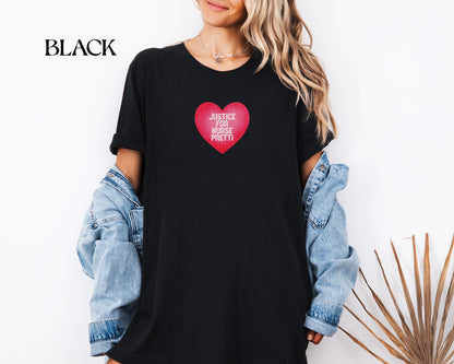 Justice For Nurse Pretti T-Shirt | Heart Graphic, Nurse Advocacy Tee