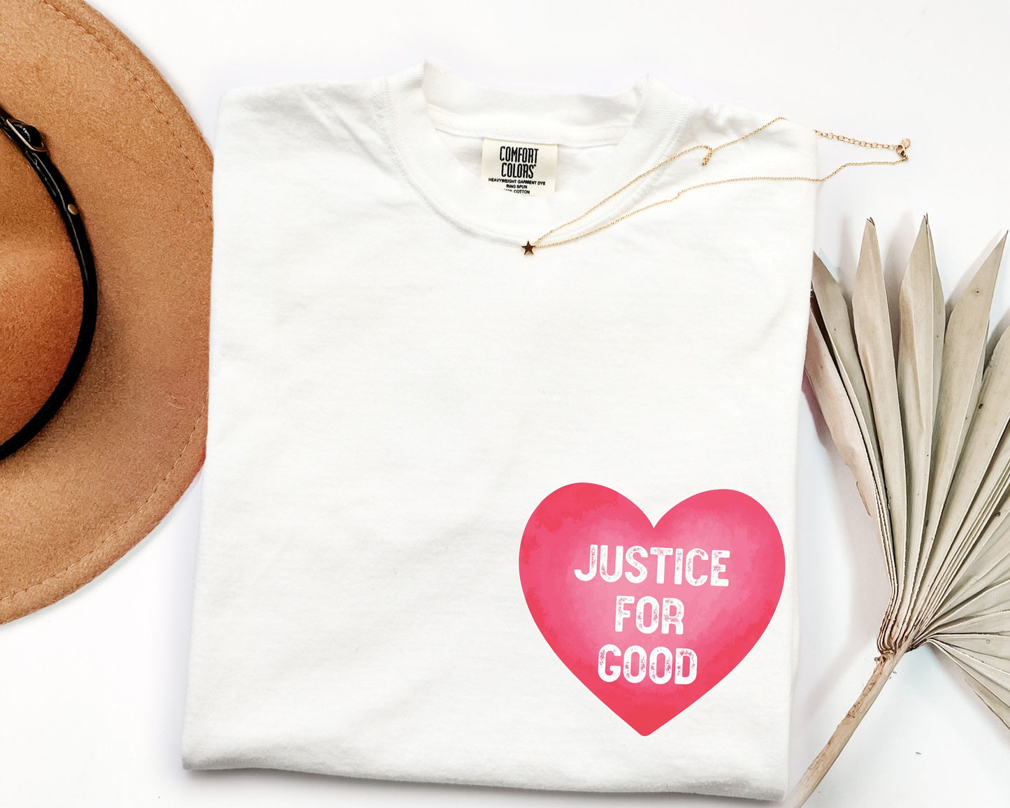 Justice For Good heart graphic T-shirt | Activist Shirt