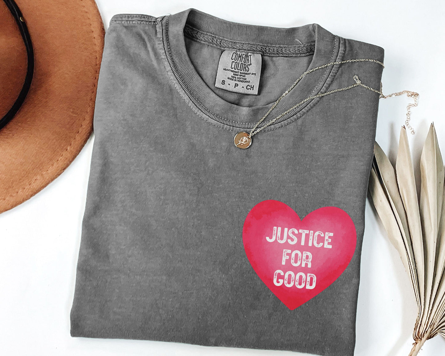 Justice For Good heart graphic T-shirt | Activist Shirt