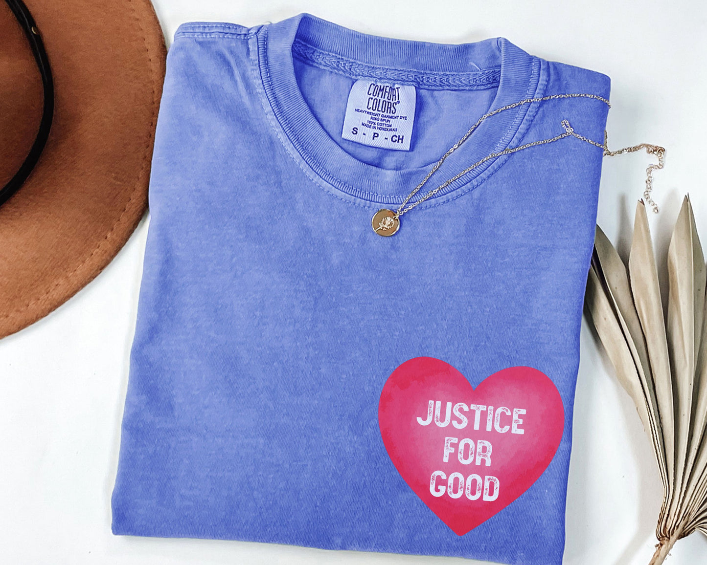 Justice For Good heart graphic T-shirt | Activist Shirt