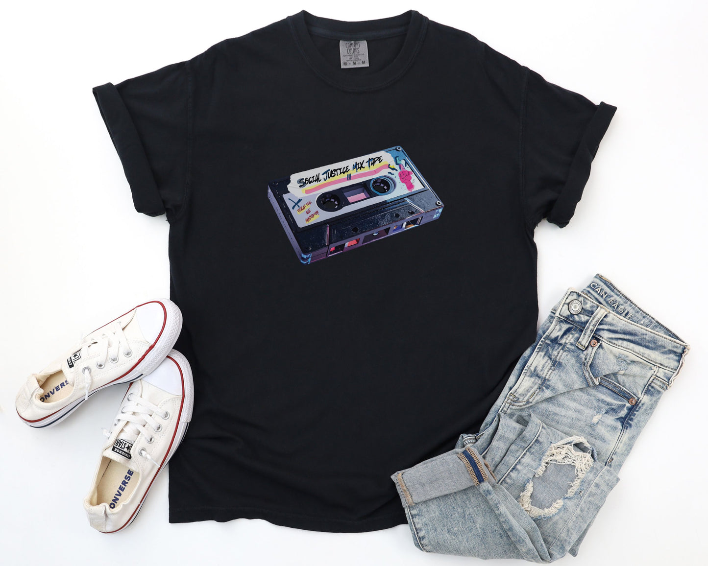Retro Social Justice Mix Tape t-shirt | 80s Vintage Resistance Graphic