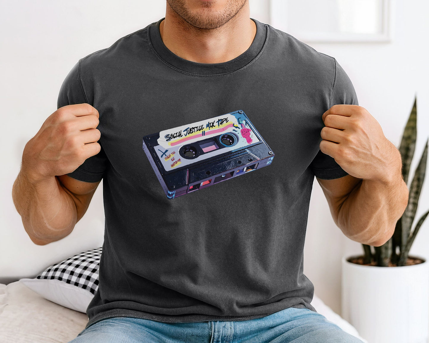 Retro Social Justice Mix Tape t-shirt | 80s Vintage Resistance Graphic
