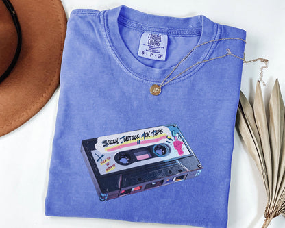 Retro Social Justice Mix Tape t-shirt | 80s Vintage Resistance Graphic