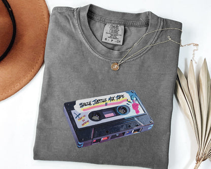 Retro Social Justice Mix Tape t-shirt | 80s Vintage Resistance Graphic