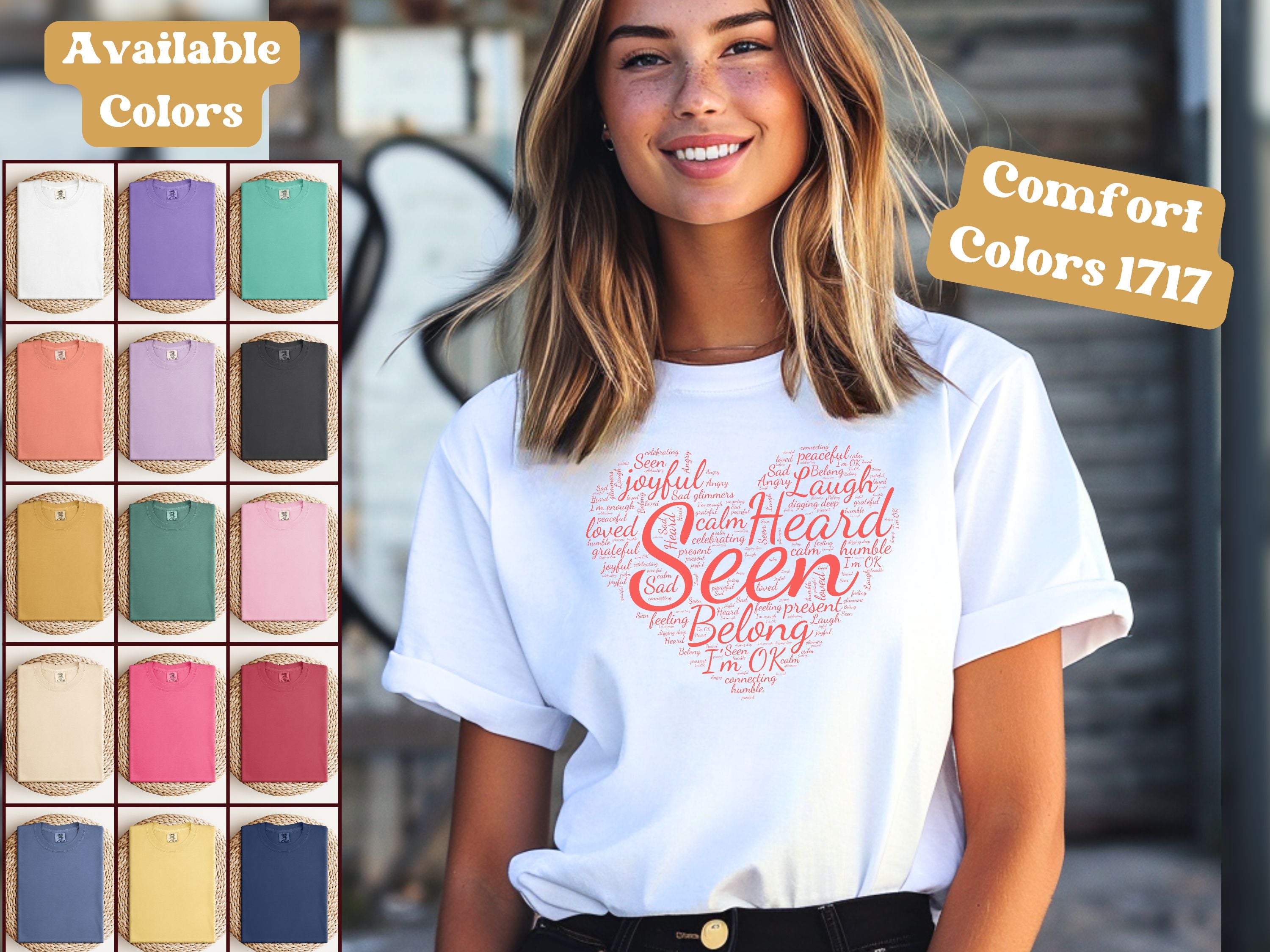 Seen Heart Tee | Support Mental Health Awareness Top | Belonging Tshirt