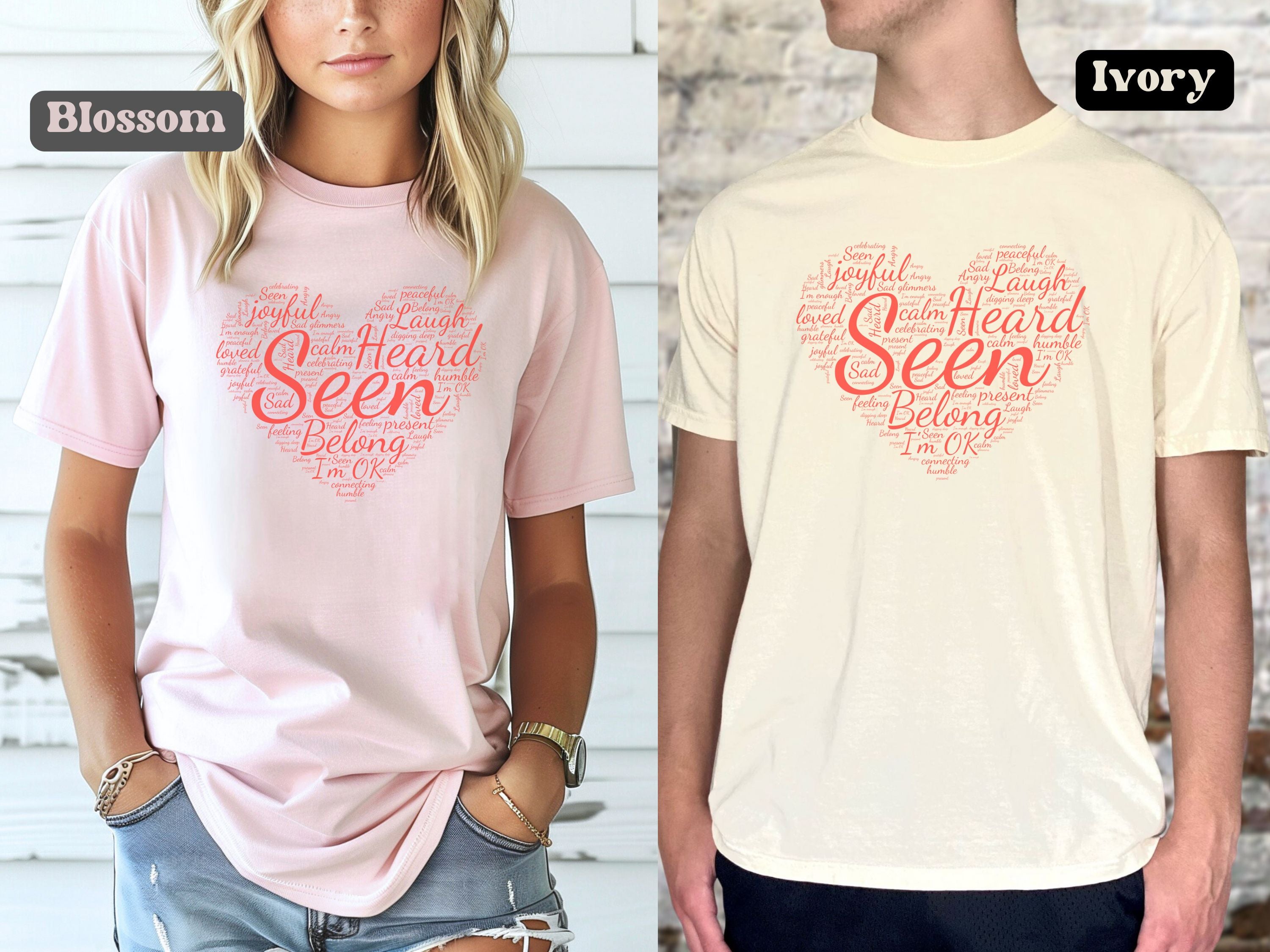 Seen Heart Tee | Support Mental Health Awareness Top | Belonging Tshirt