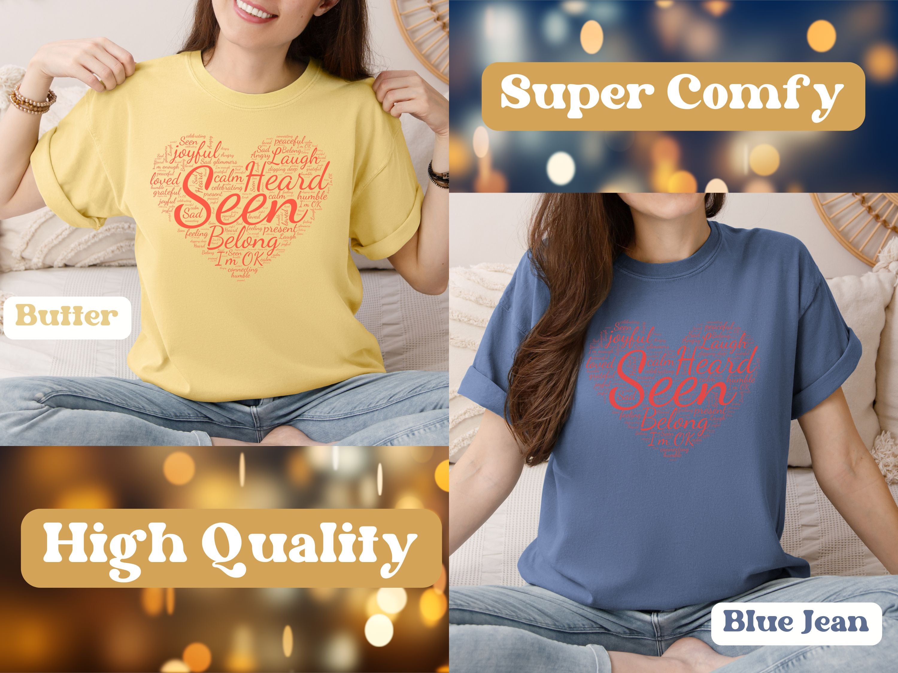 Seen Heart Tee | Support Mental Health Awareness Top | Belonging Tshirt