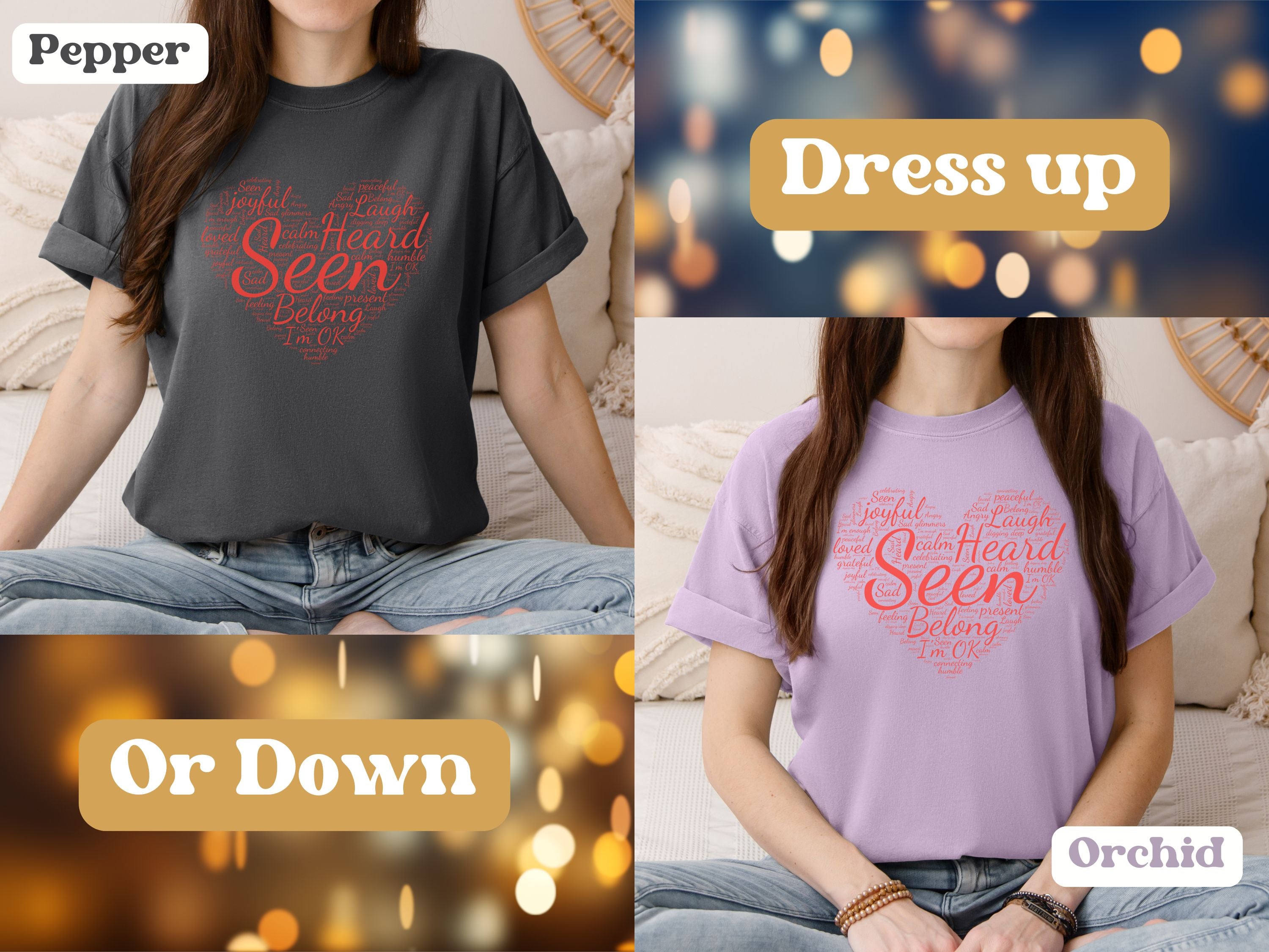 Seen Heart Tee | Support Mental Health Awareness Top | Belonging Tshirt
