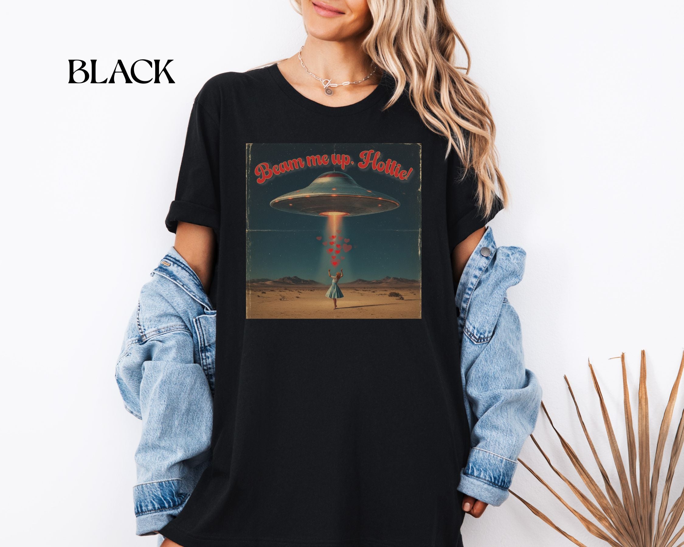 Beam Me Up, Hottie Valentine Tshirt | Star Trek pun for fun Valentine's gift | Sci-fi star crossed lovers top | Abducted by Love Shirt