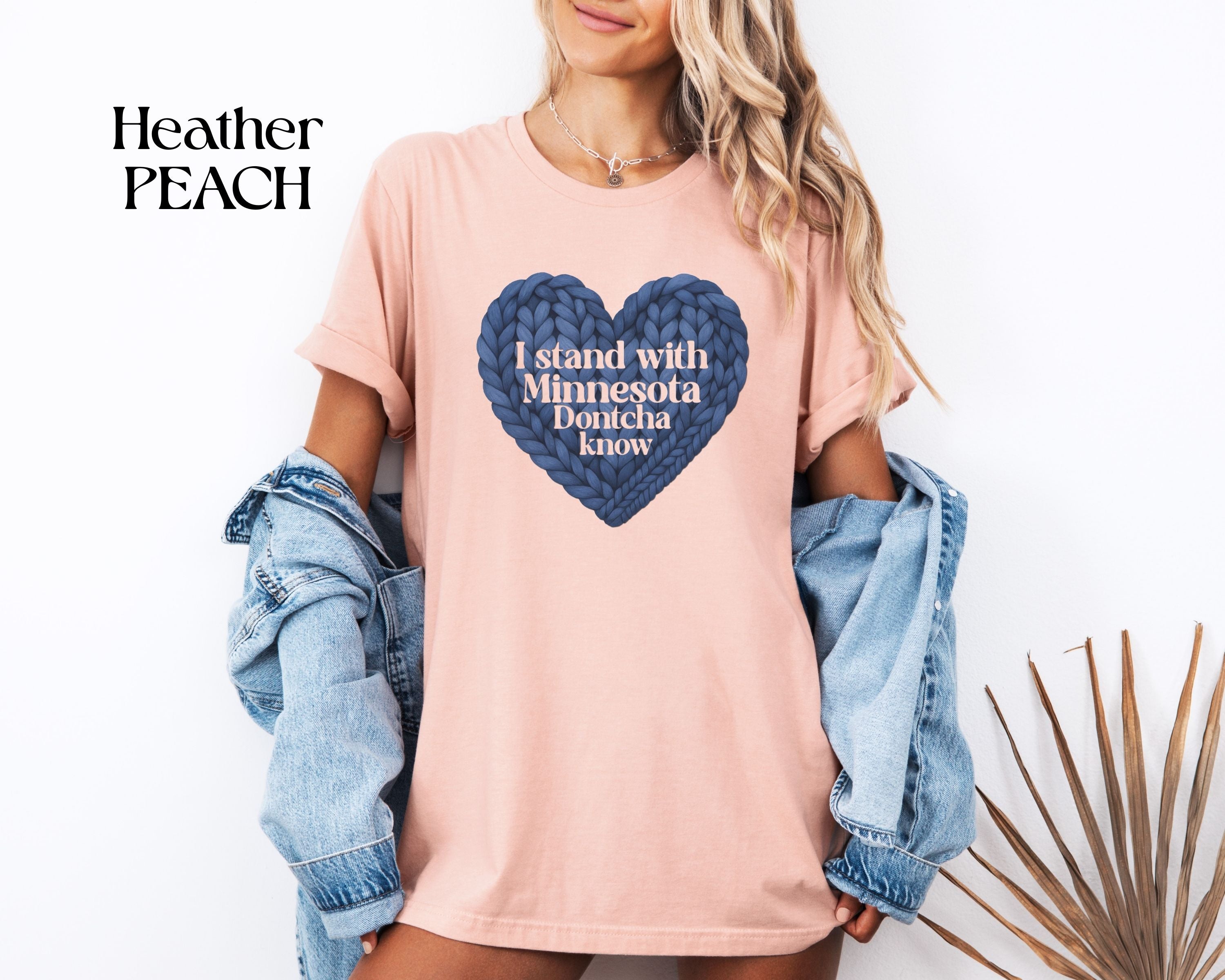 I Stand With Minnesota Dontcha Know T-Shirt | Knit Heart Graphic Tee