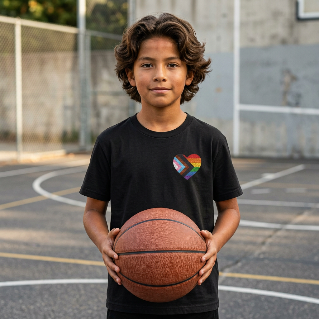 Love Heart Youth Tee | Pride Colors Heart Graphic