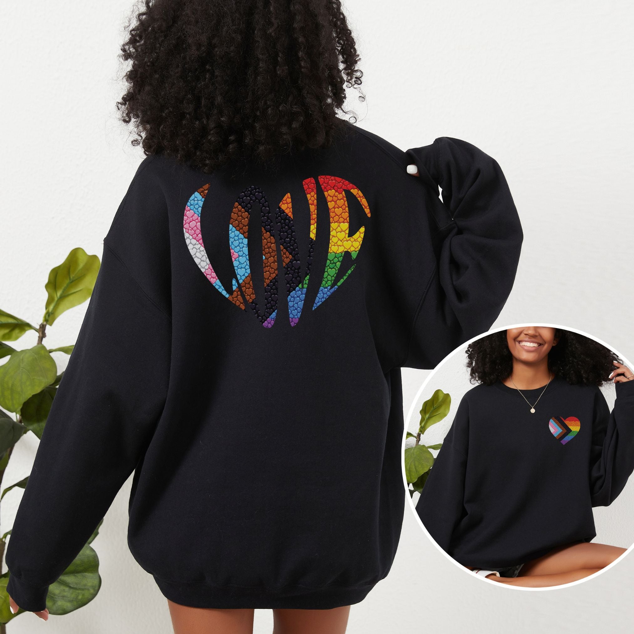 Rainbow Heart Pride Sweatshirt | Heart Graphic Crewneck