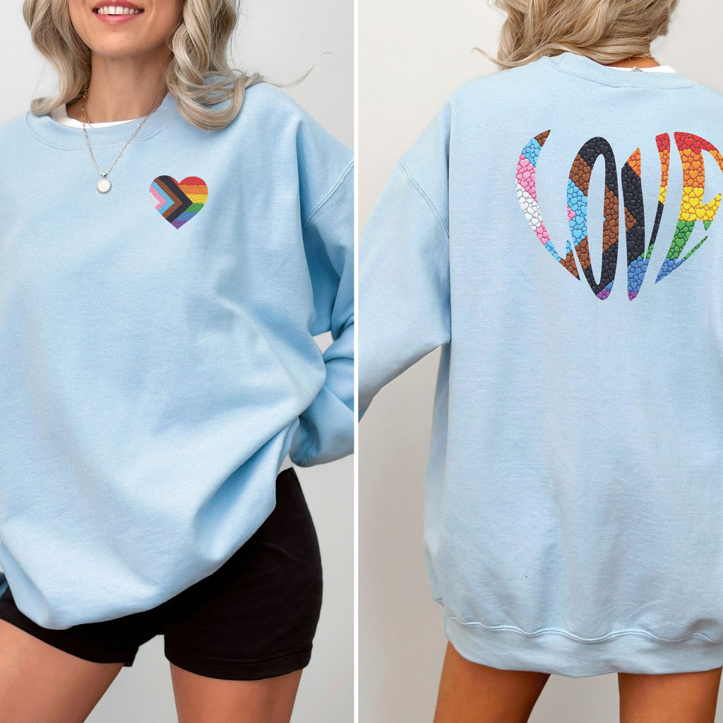 Rainbow Heart Pride Sweatshirt | Heart Graphic Crewneck