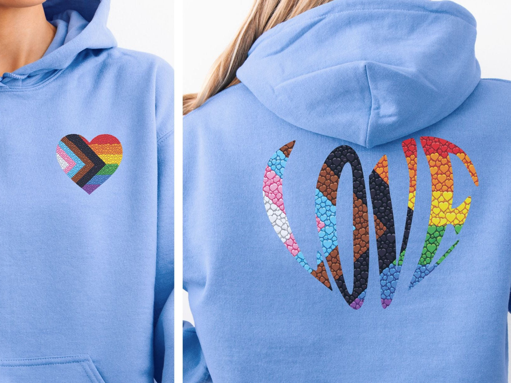 LGBTQIA Pride Heart Hoodie | Rainbow Pride Flag Heart Pullover