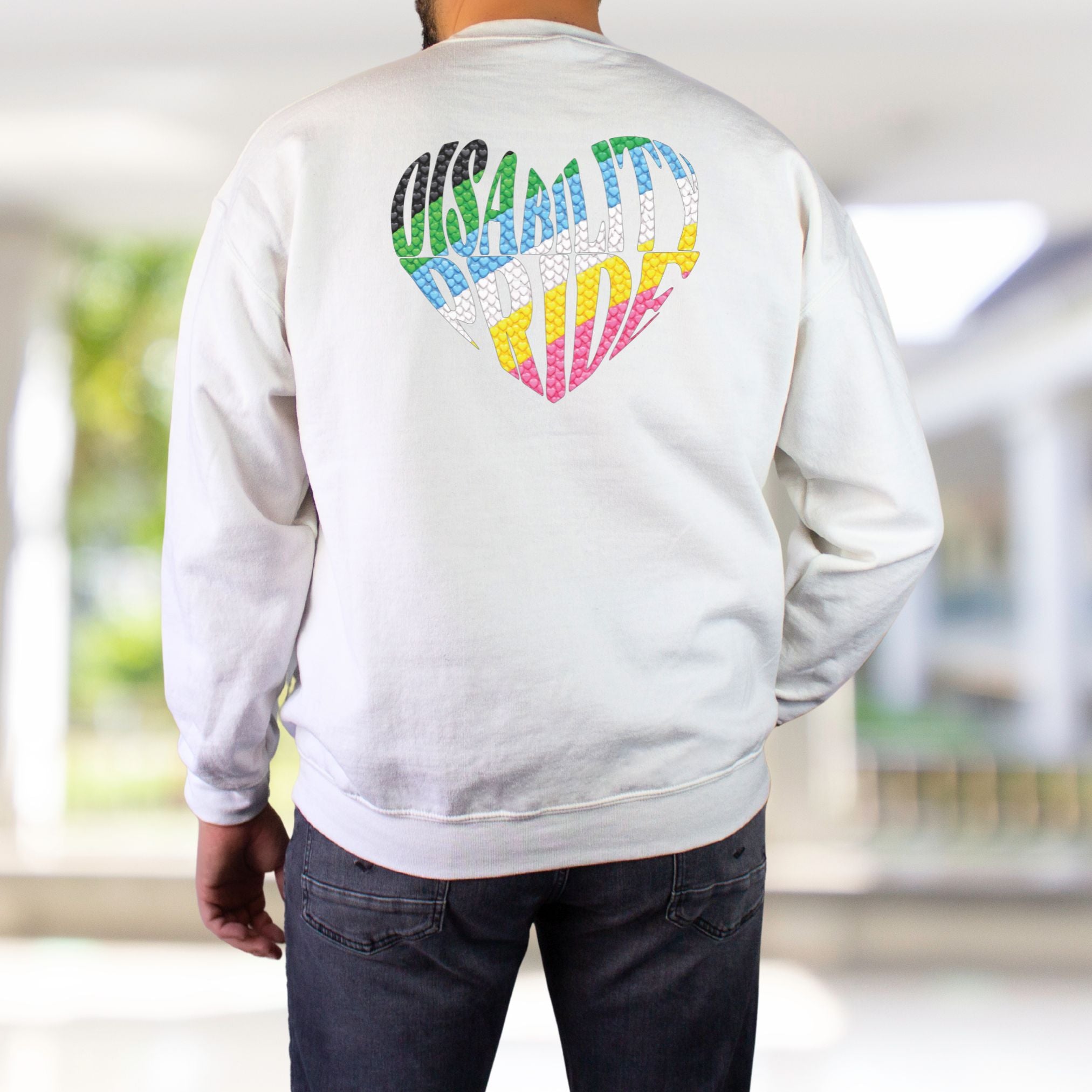 Disability Pride Sweatshirt | Heart Graphic Crewneck