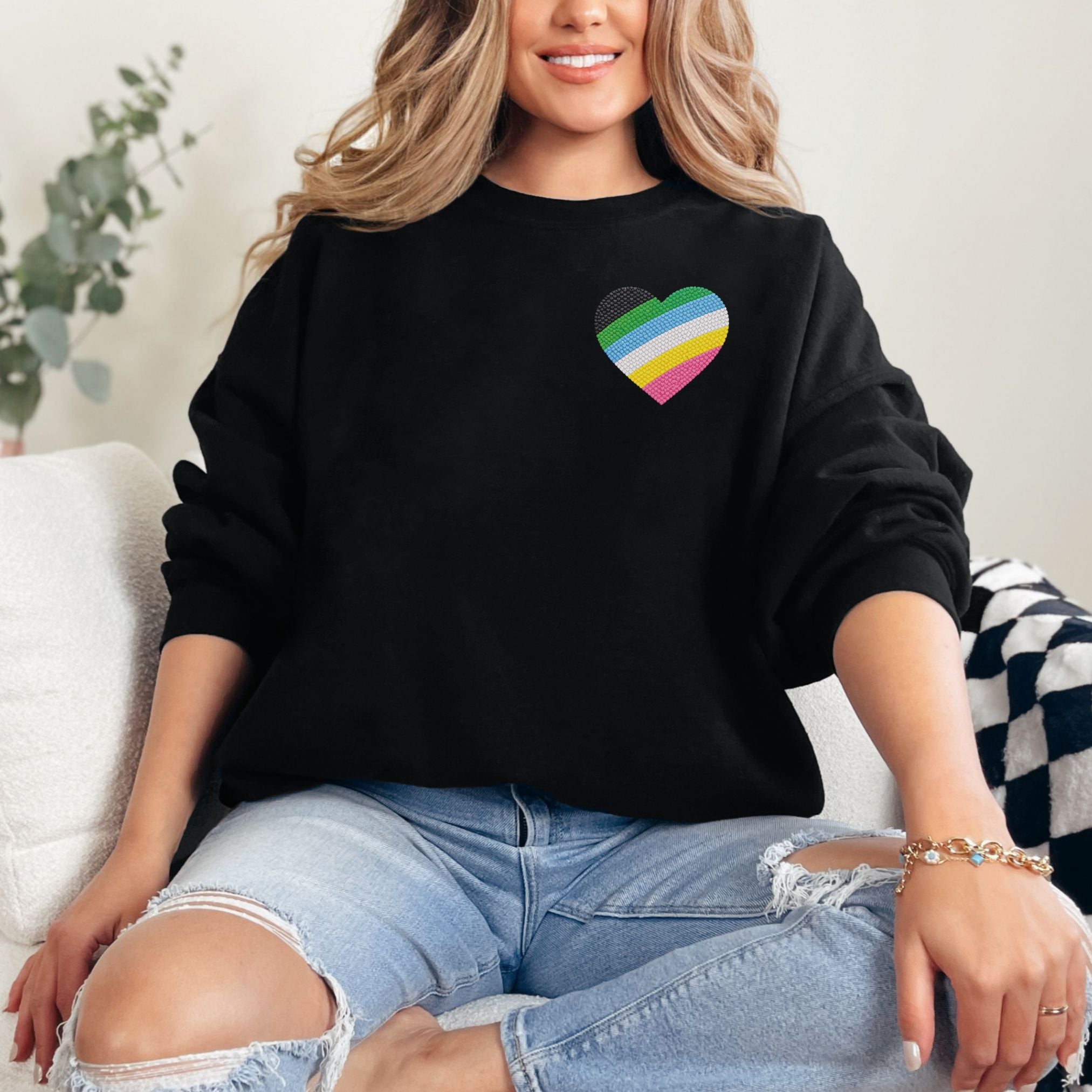 Disability Pride Sweatshirt | Heart Graphic Crewneck