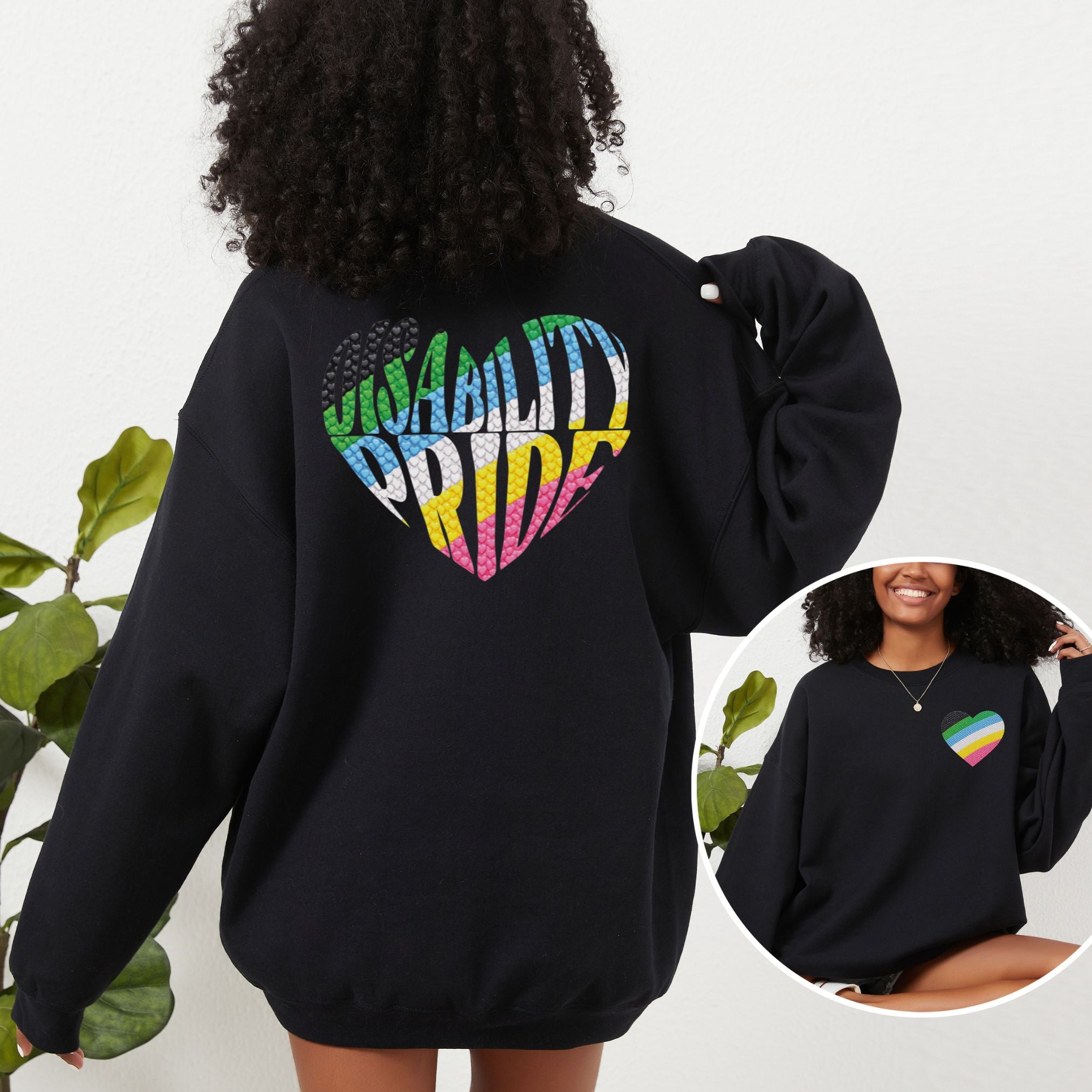 Disability Pride Sweatshirt | Heart Graphic Crewneck