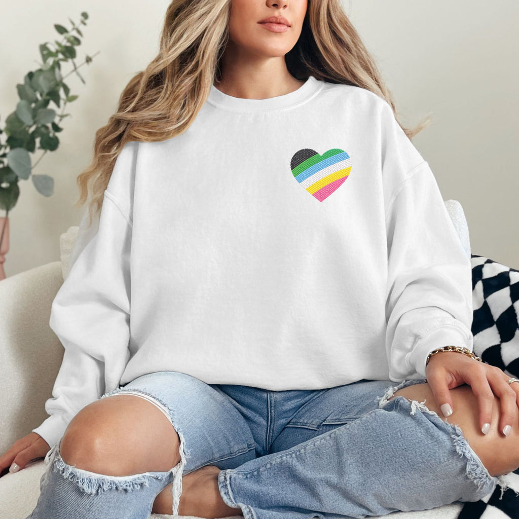 Disability Pride Sweatshirt | Heart Graphic Crewneck