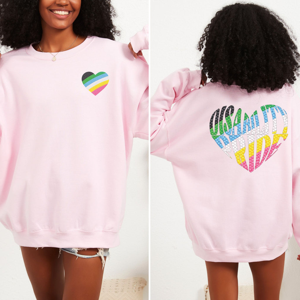 Disability Pride Sweatshirt | Heart Graphic Crewneck
