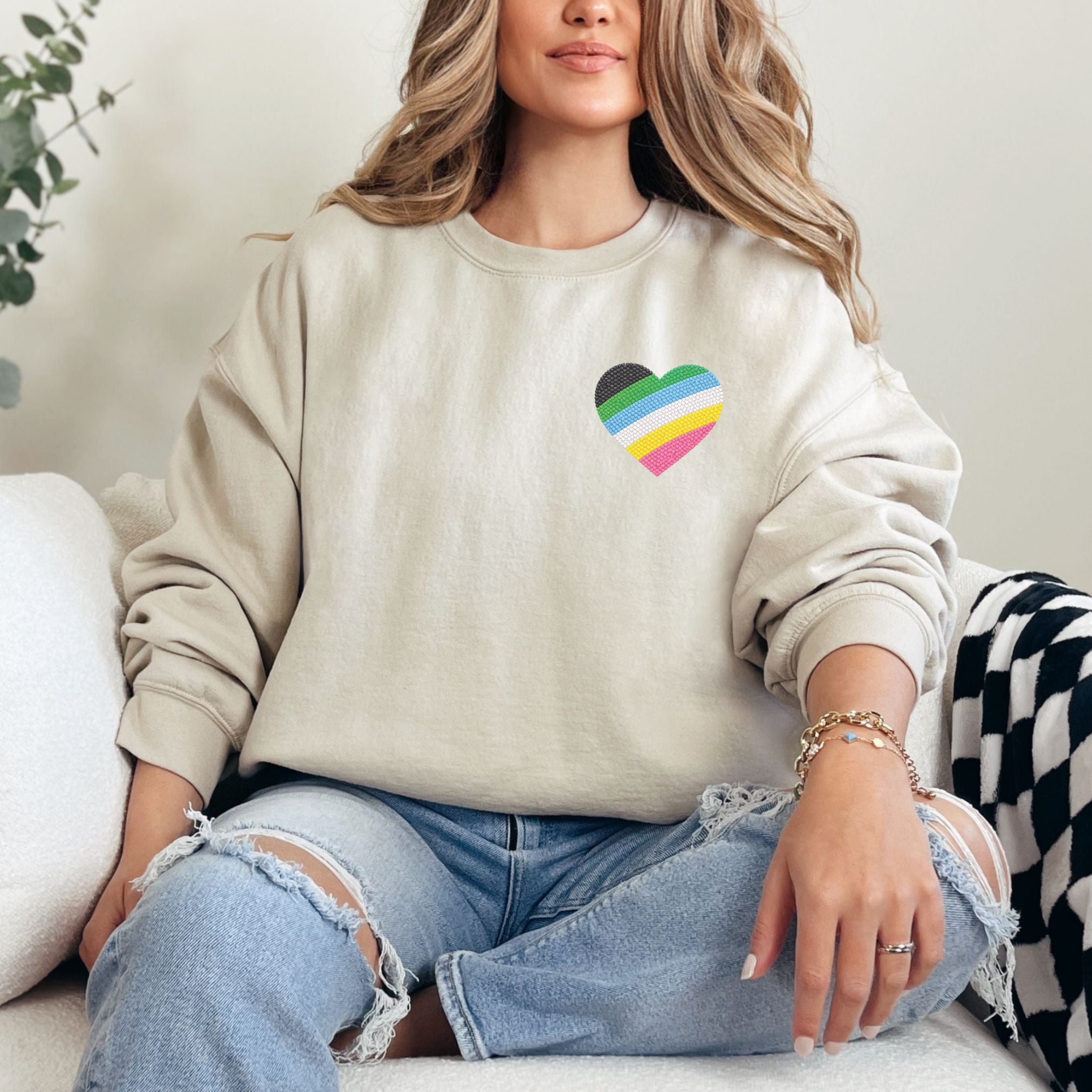 Disability Pride Sweatshirt | Heart Graphic Crewneck