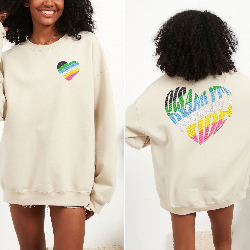 Disability Pride Sweatshirt | Heart Graphic Crewneck