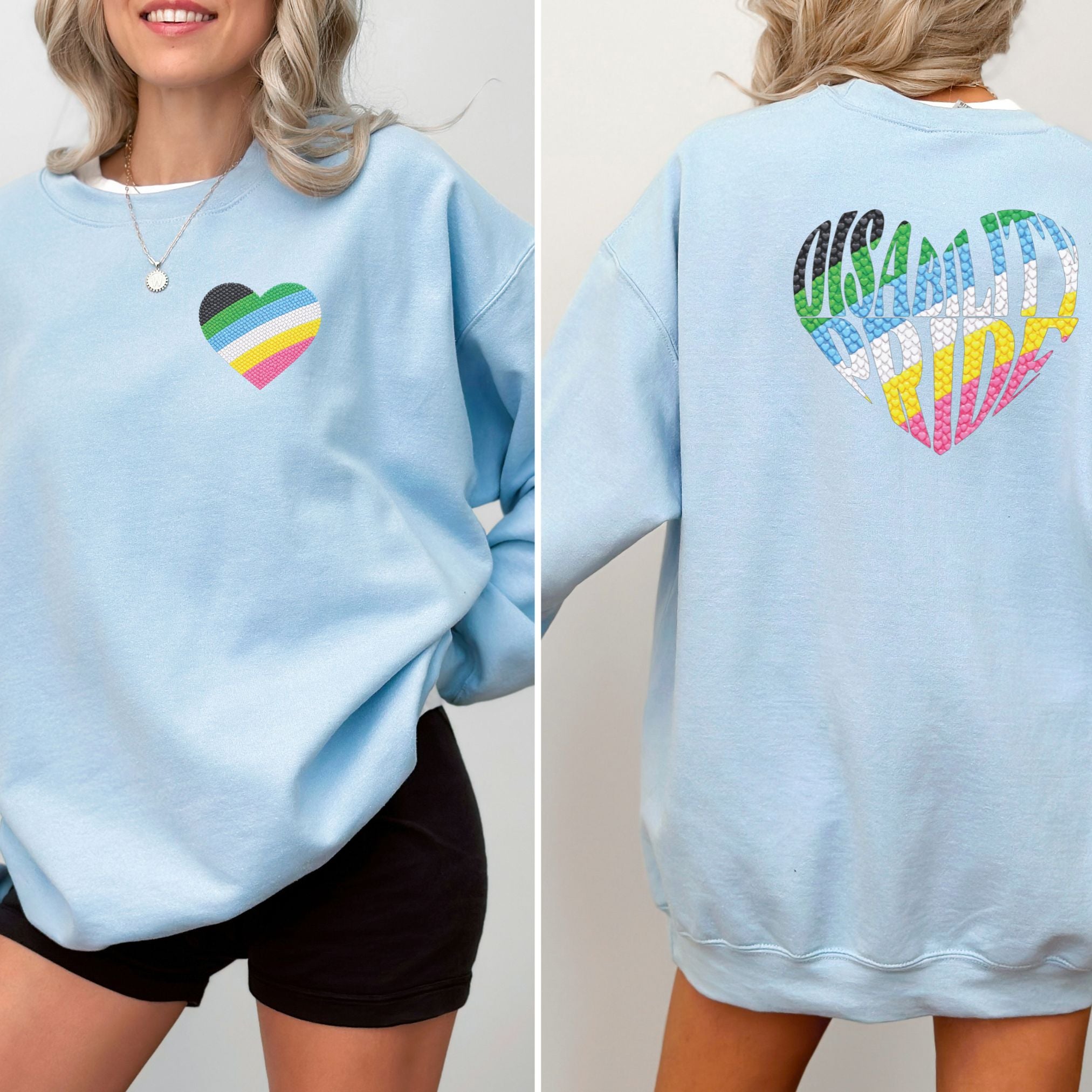 Disability Pride Sweatshirt | Heart Graphic Crewneck