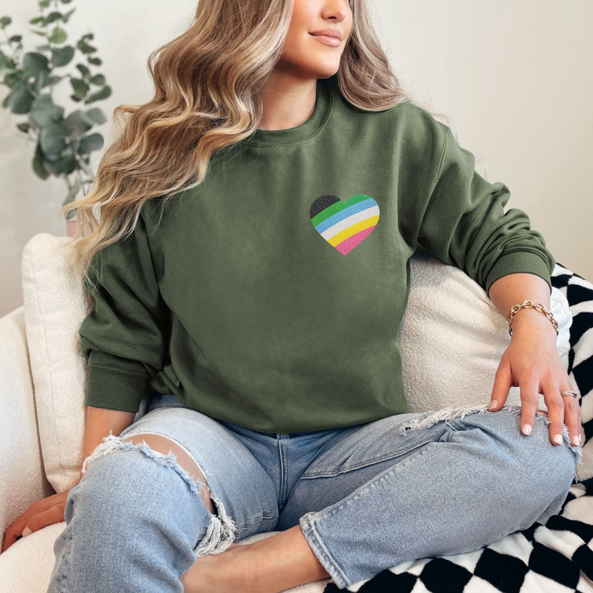 Disability Pride Sweatshirt | Heart Graphic Crewneck