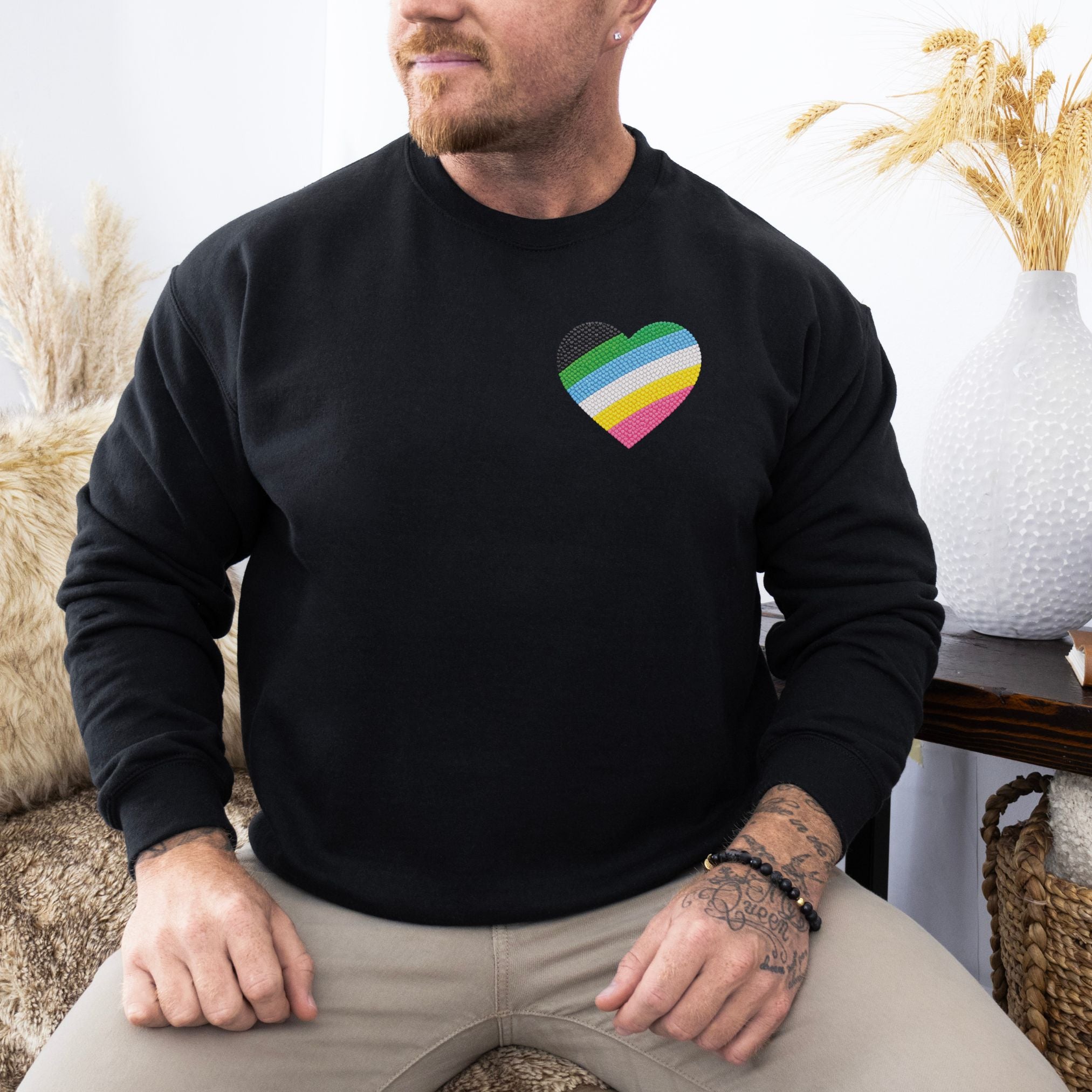 Disability Pride Sweatshirt | Heart Graphic Crewneck