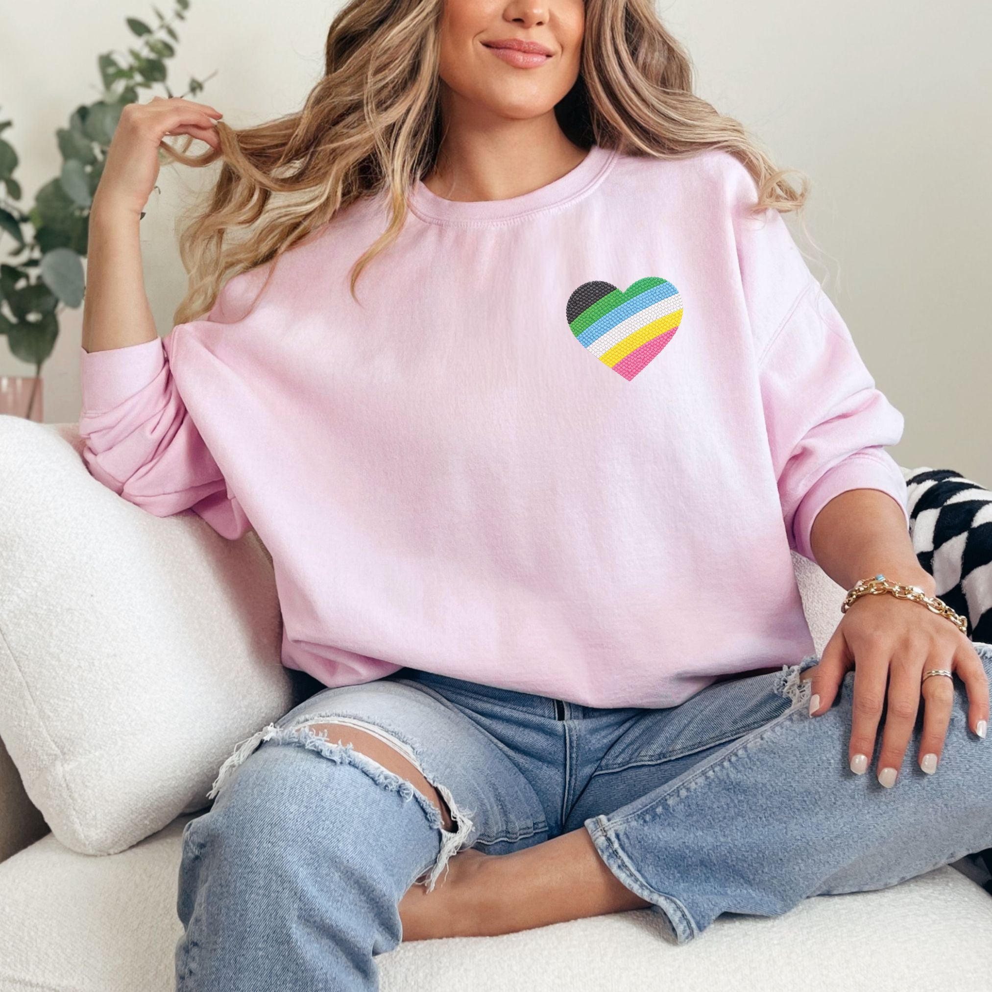 Disability Pride Sweatshirt | Heart Graphic Crewneck