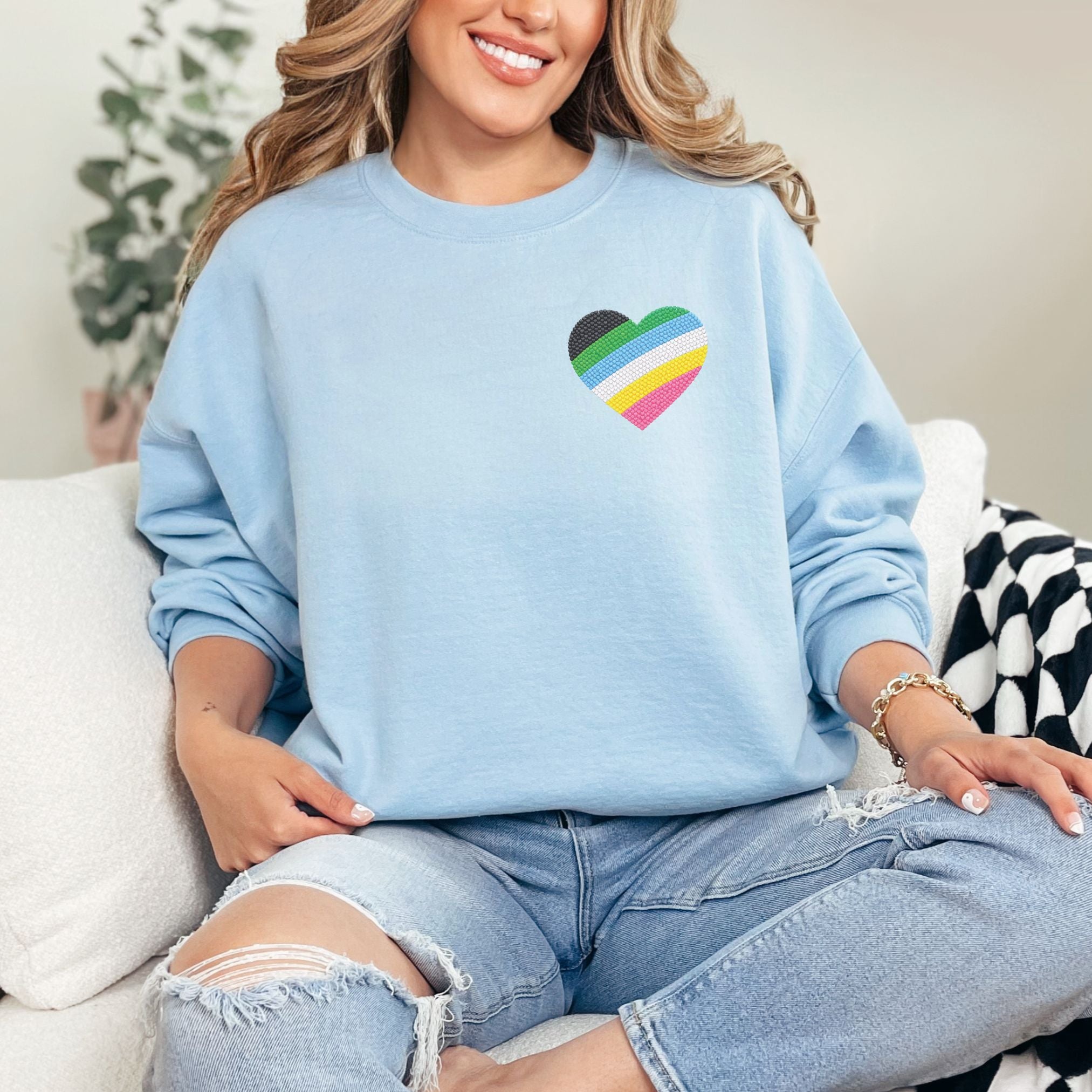 Disability Pride Sweatshirt | Heart Graphic Crewneck