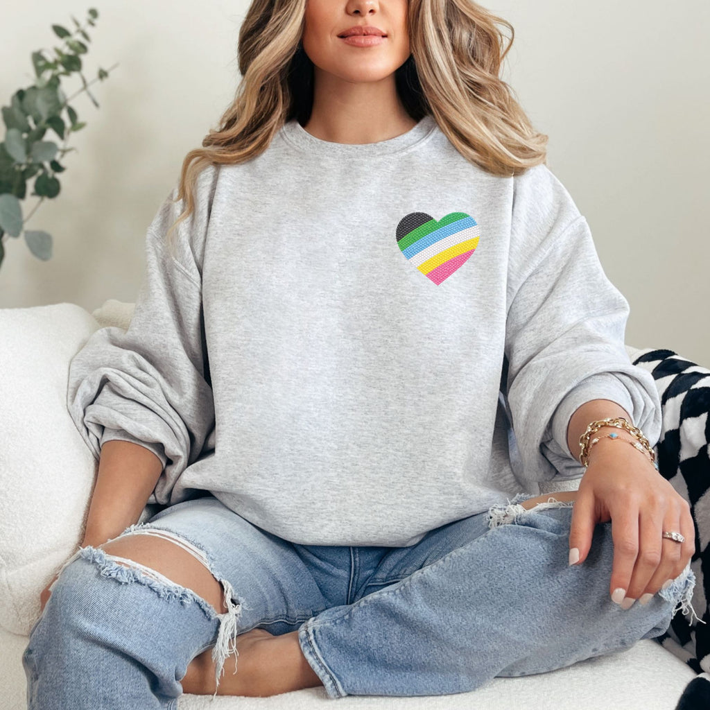 Disability Pride Sweatshirt | Heart Graphic Crewneck