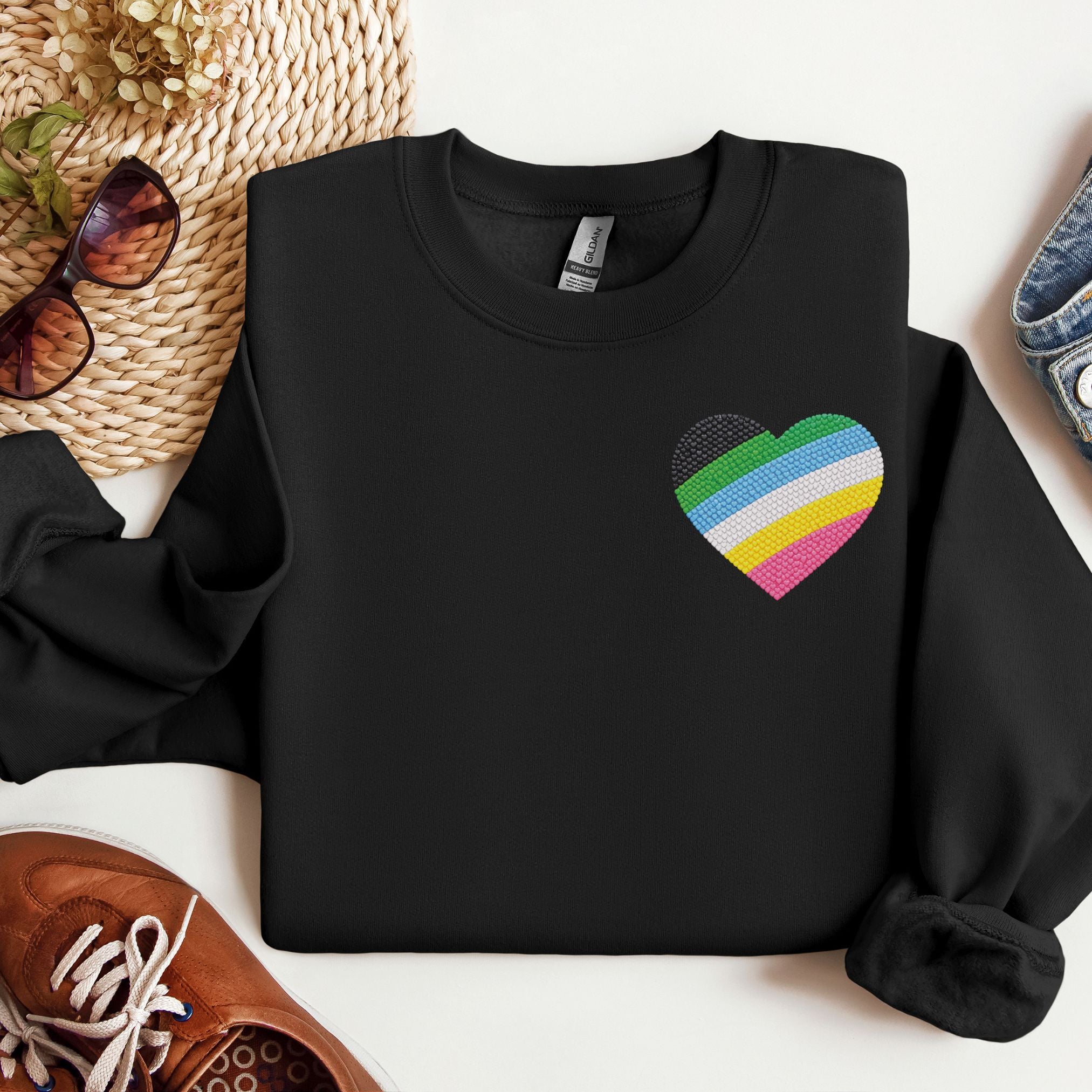 Disability Pride Sweatshirt | Heart Graphic Crewneck