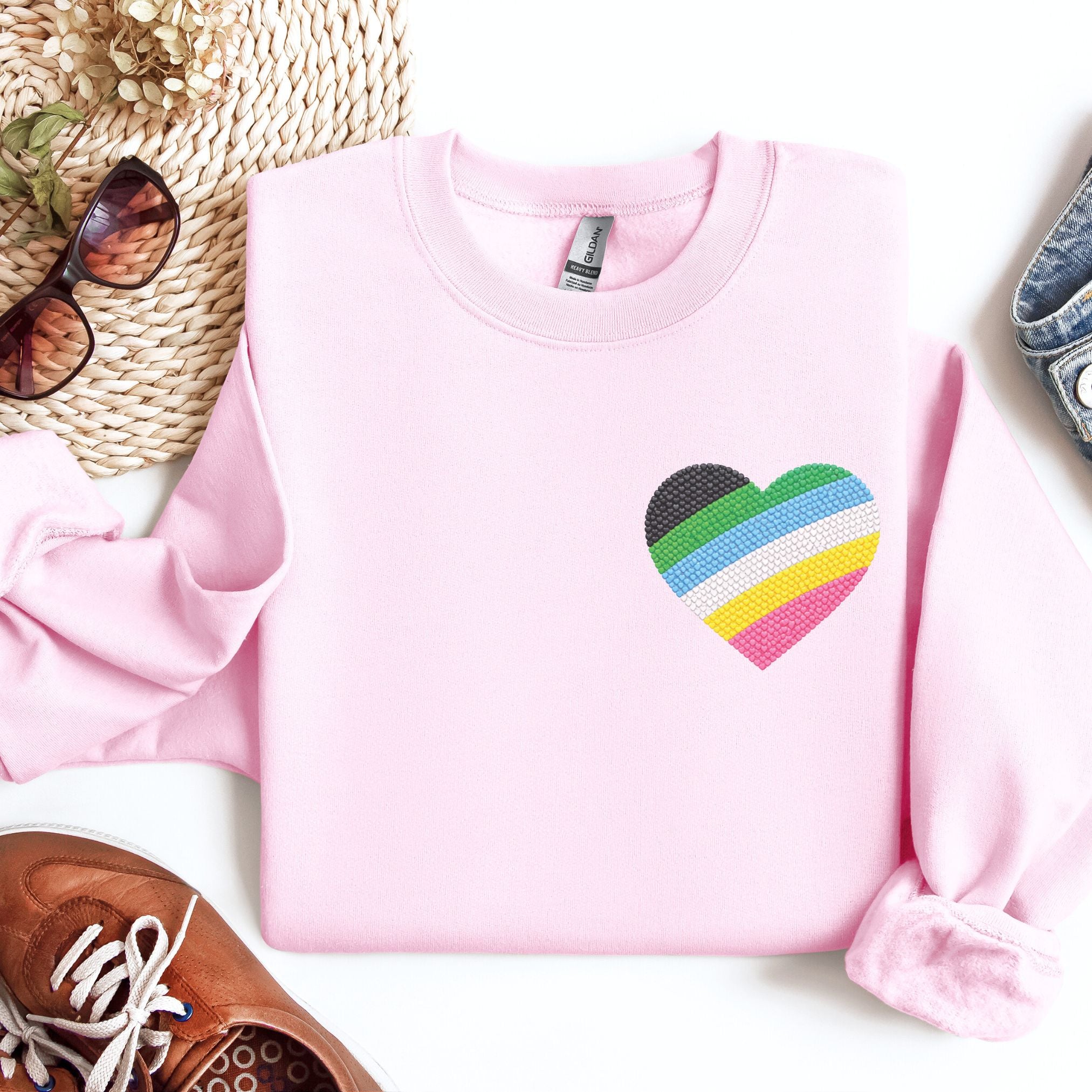Disability Pride Sweatshirt | Heart Graphic Crewneck