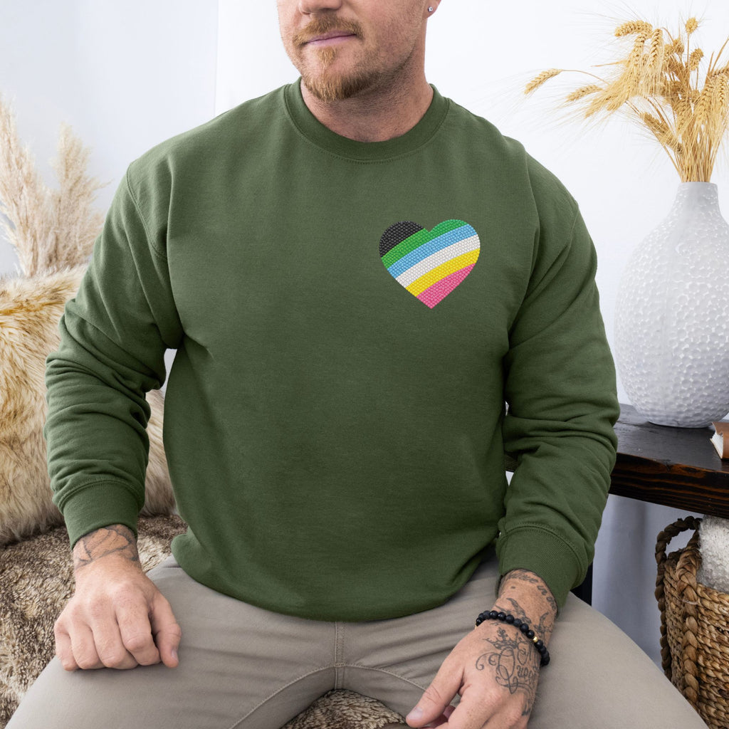 Disability Pride Sweatshirt | Heart Graphic Crewneck