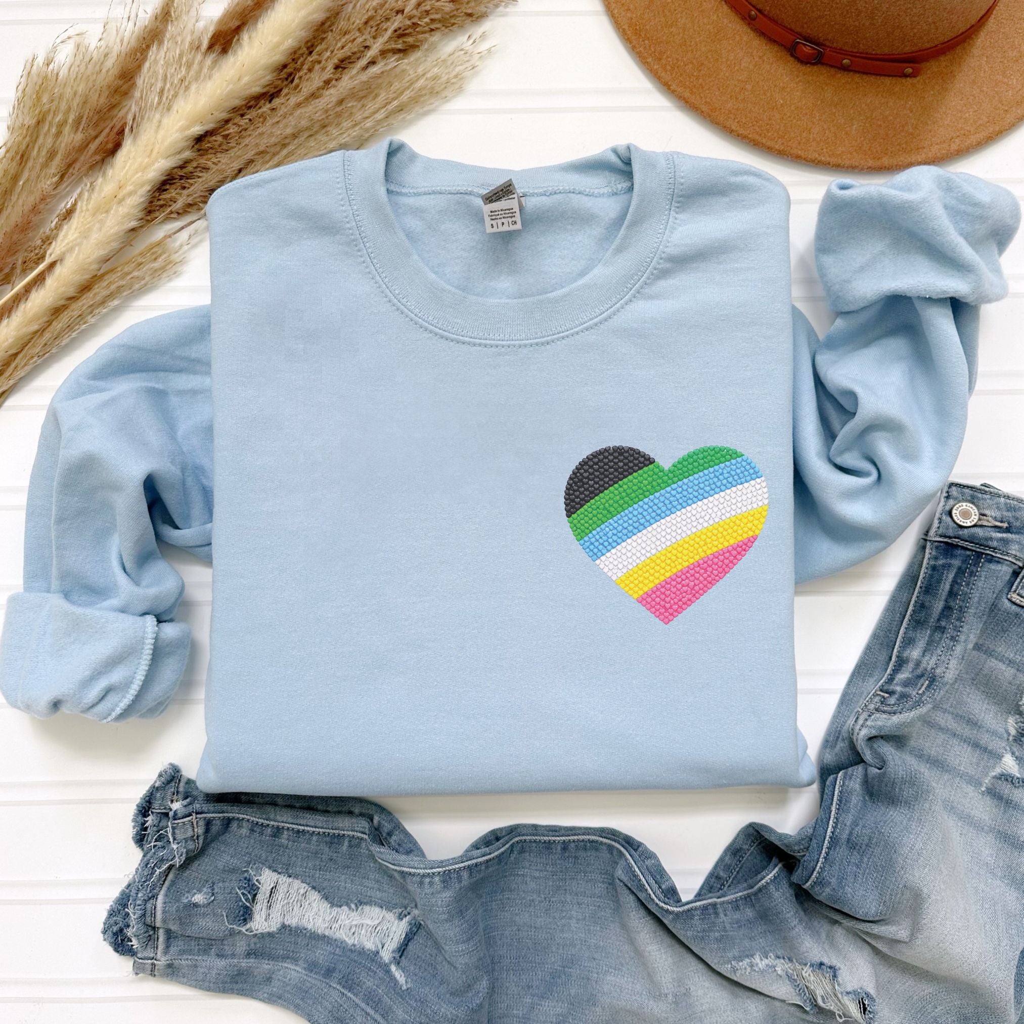 Disability Pride Sweatshirt | Heart Graphic Crewneck