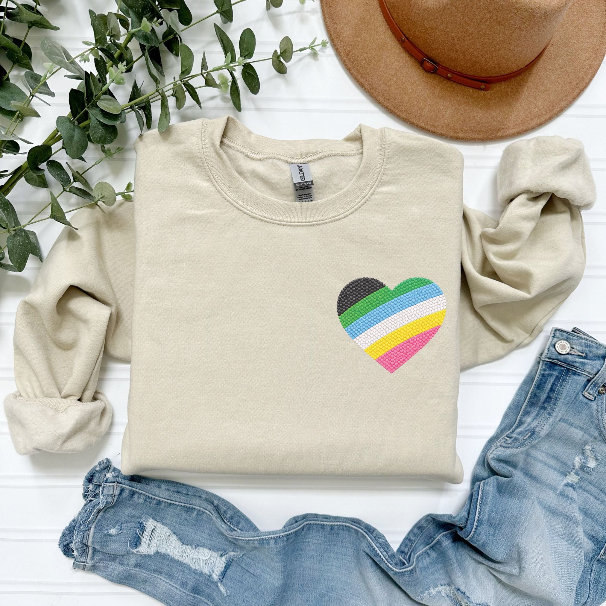 Disability Pride Sweatshirt | Heart Graphic Crewneck