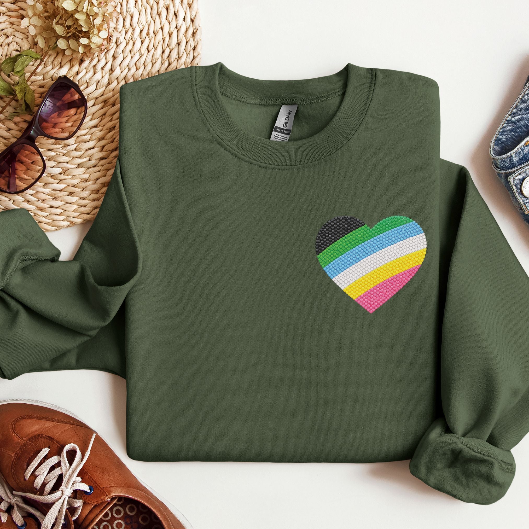 Disability Pride Sweatshirt | Heart Graphic Crewneck