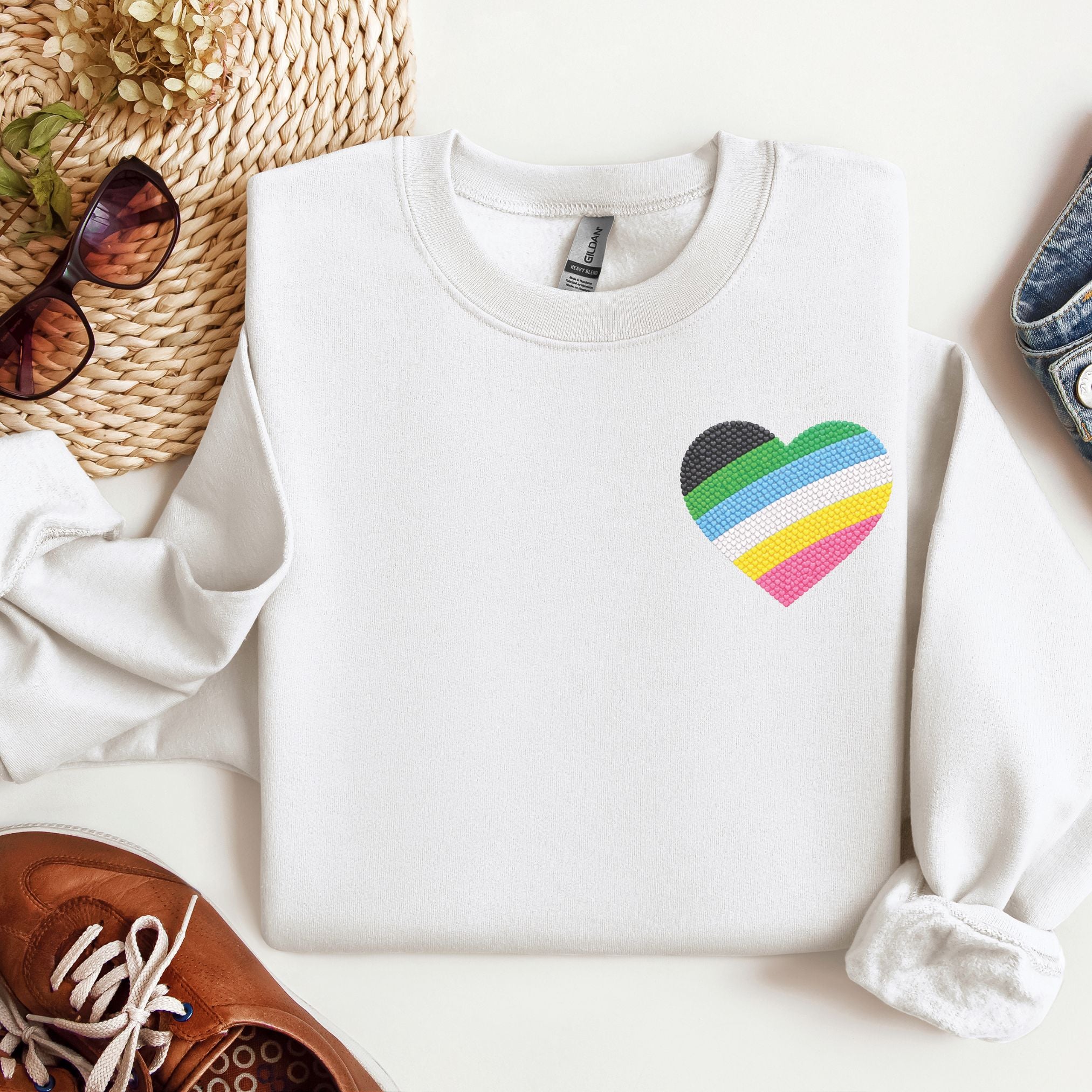 Disability Pride Sweatshirt | Heart Graphic Crewneck