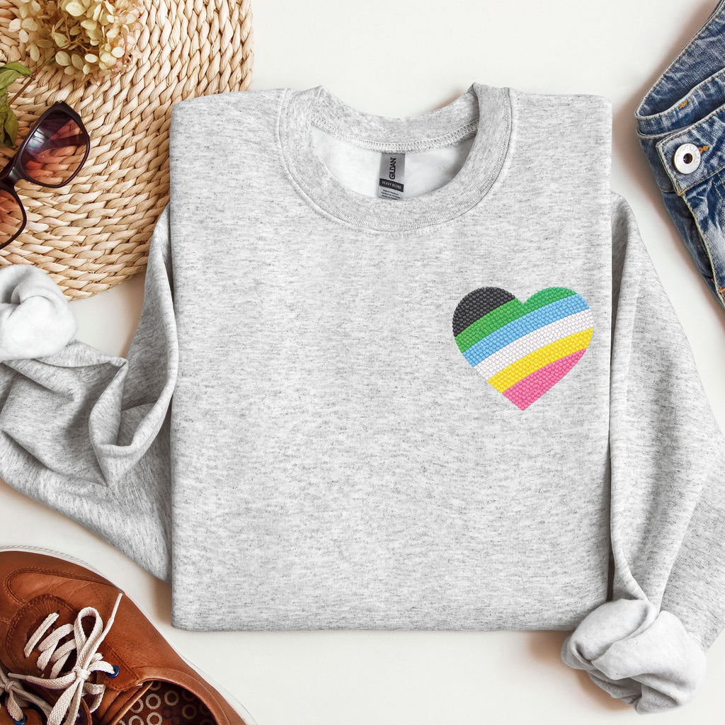 Disability Pride Sweatshirt | Heart Graphic Crewneck