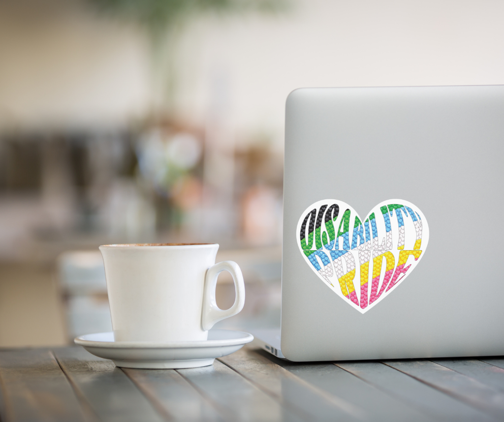 Disability Pride Heart Sticker | Kiss-Cut Vinyl Decal