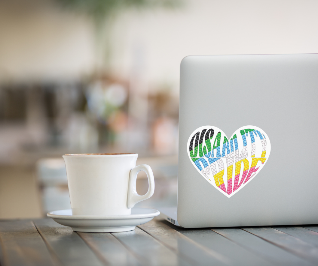 Disability Pride Heart Sticker | Kiss-Cut Vinyl Decal