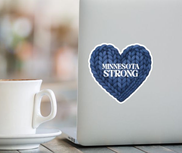 Minnesota Strong Sticker | Heart Knit Design, Kiss-Cut