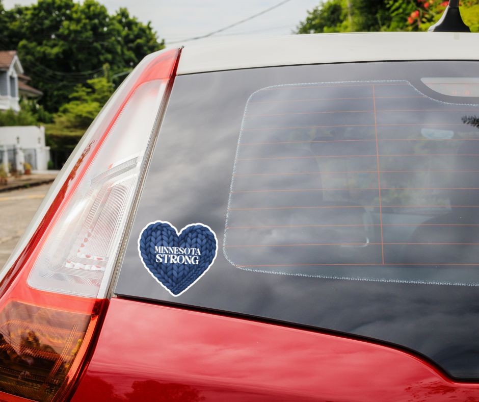 Minnesota Strong Sticker | Heart Knit Design, Kiss-Cut