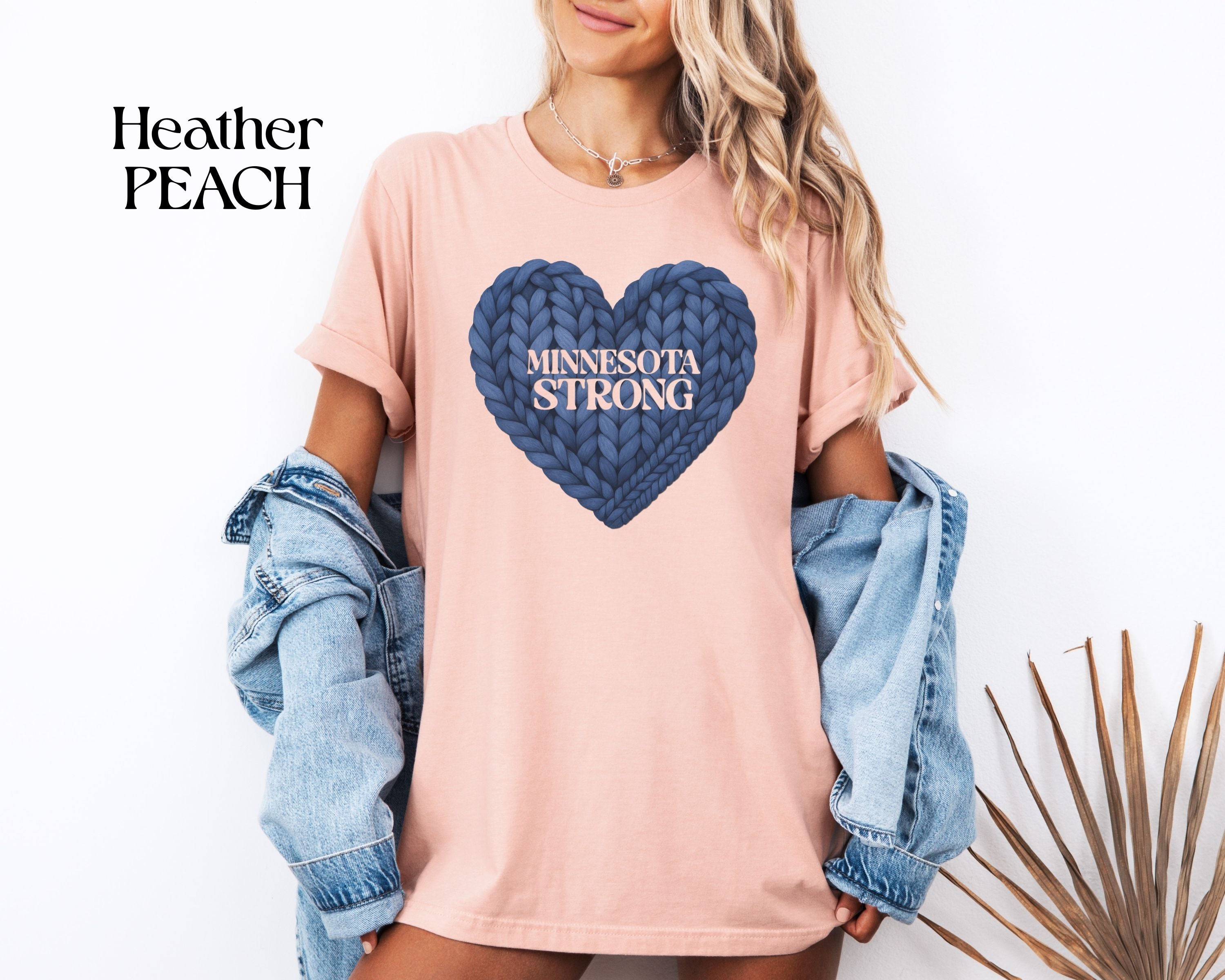 Minnesota Strong Knit Blue Heart T-Shirt | Heart Graphic Tee