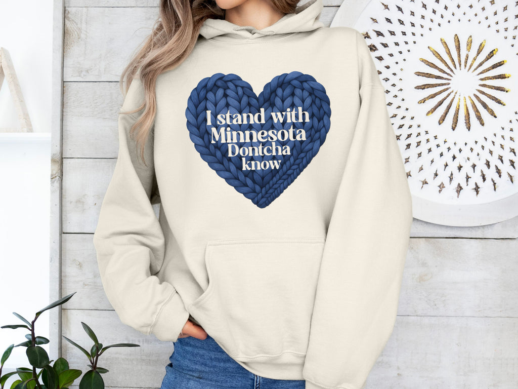 I Stand With Minnesota Heart Hoodie | State Pride Sweatshirt